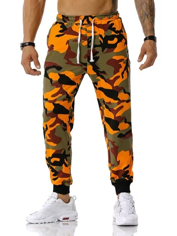 Camouflage Pattern Drawstring Sports Pants